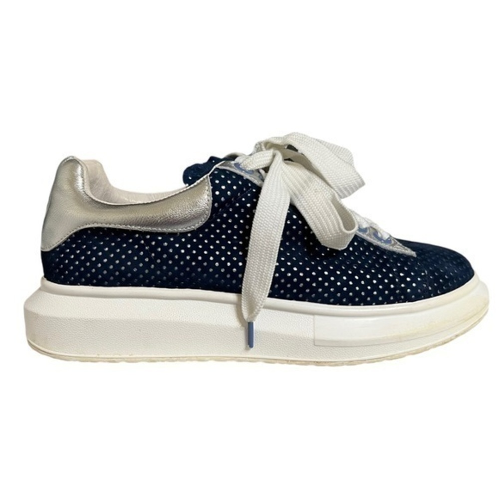 Hollie Watman Seeing Spots in Navy & Silver Tennis Shoes Size 9
